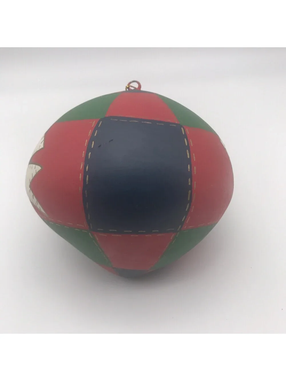 Vintage Hand Painted Top Christmas Ornament Patchwork Dove Resin Christmas 5”